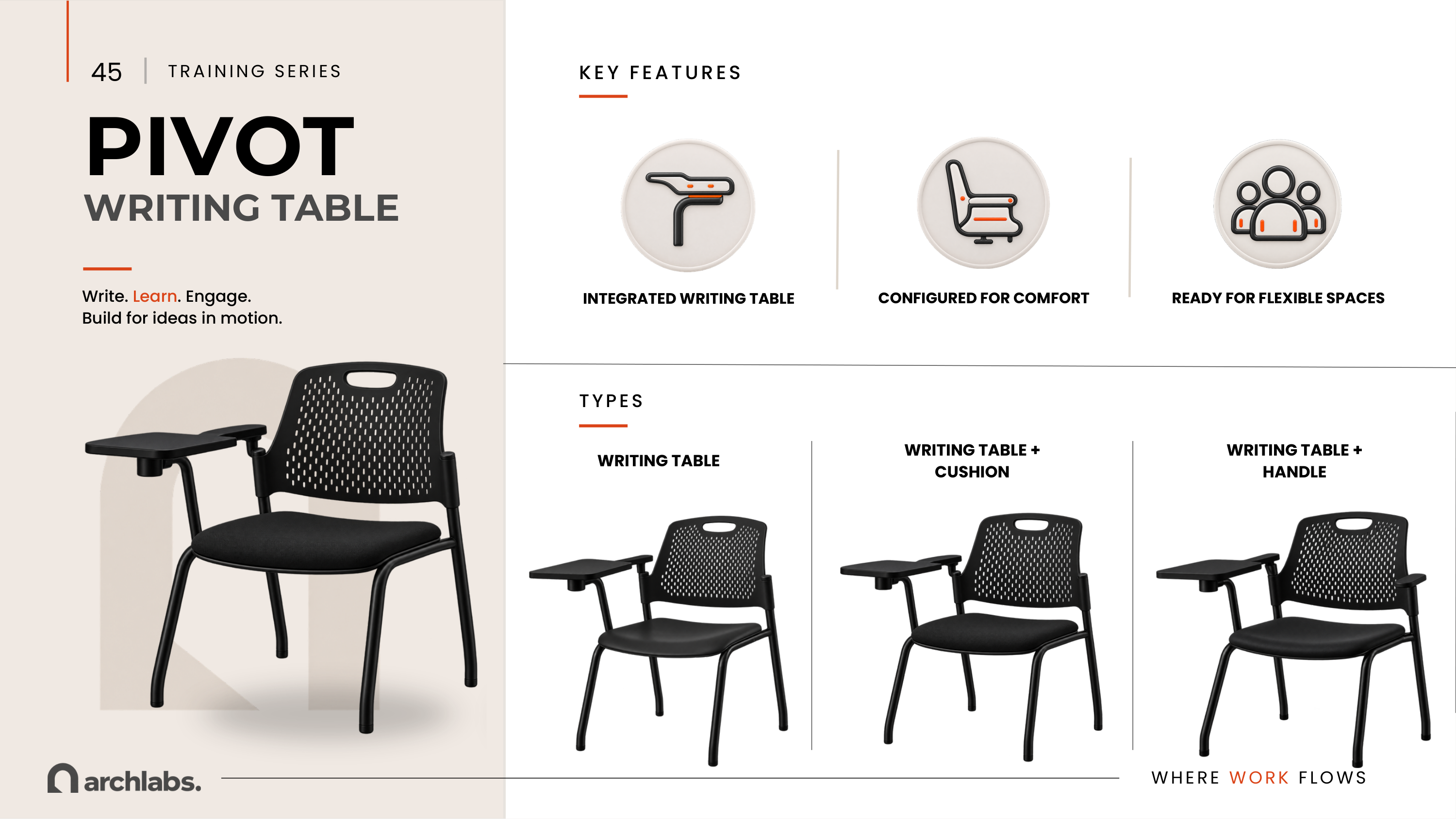 Pivot Writing Table Chair