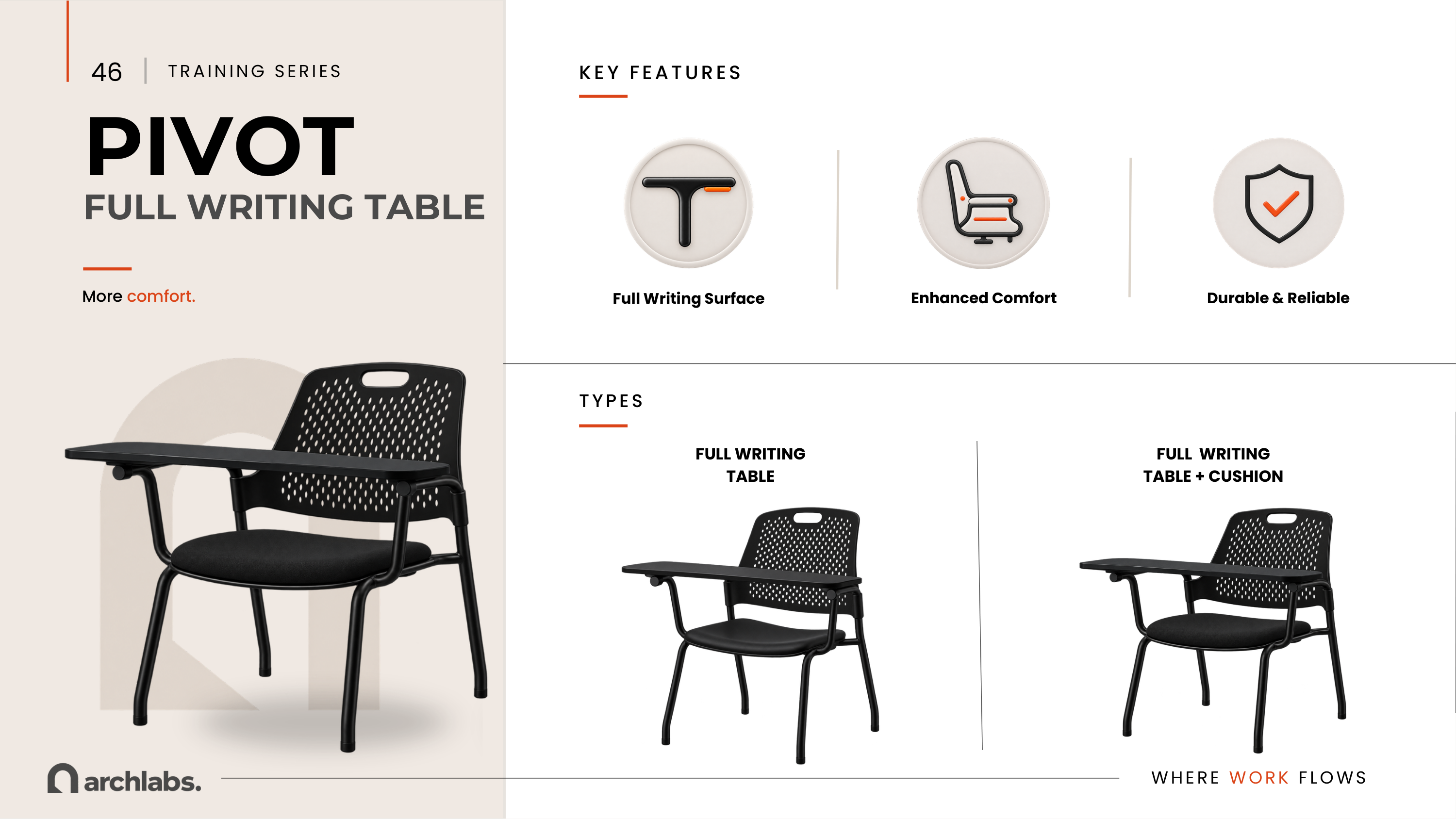Pivot Full Writing Table Chair